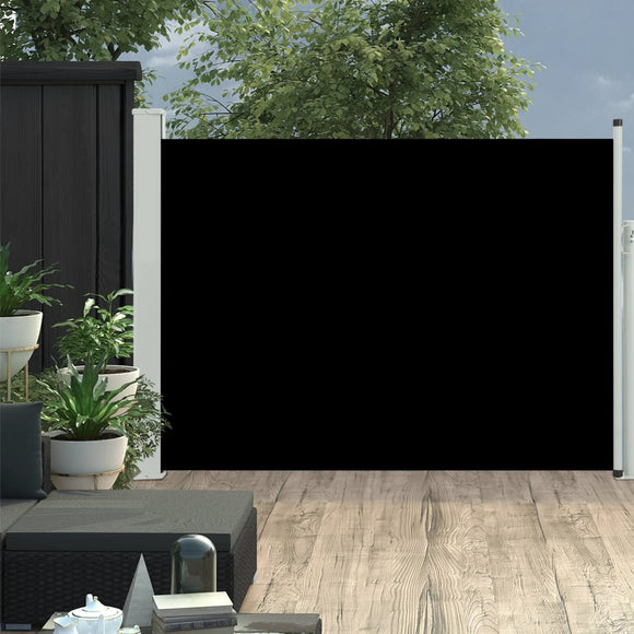 NNEVL Patio Retractable Side Awning 100x500 cm Black
