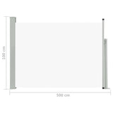 NNEVL Patio Retractable Side Awning 100x500 cm Cream