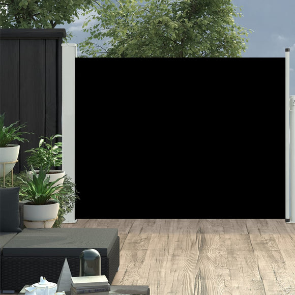 NNEVL Patio Retractable Side Awning 140x500 cm Black
