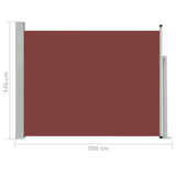 NNEVL Patio Retractable Side Awning 140x500 cm Brown