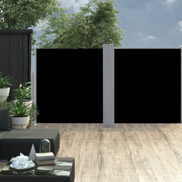 NNEVL Retractable Side Awning Black 120x600 cm