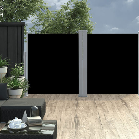 NNEVL Retractable Side Awning Black 140x600 cm