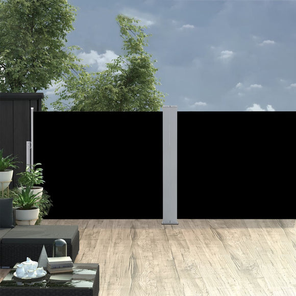 NNEVL Retractable Side Awning Black 140x1000 cm