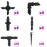 NNEVL 142 Piece Outdoor Automatic Drip Watering Kit with Water Timer