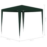 NNEVL Professional Party Tent 2.5x2.5 m Green 90 g/m²