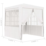 NNEVL Professional Party Tent with Side Walls 2x2 m White 90 g/m²