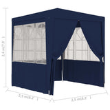 NNEVL Professional Party Tent with Side Walls 2.5x2.5 m Blue 90 g/m²