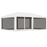 NNEVL Party Tent with 4 Mesh Sidewalls 4x6 m White