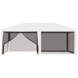NNEVL Party Tent with 4 Mesh Sidewalls 4x6 m White