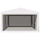 NNEVL Party Tent with 4 Mesh Sidewalls 4x6 m White