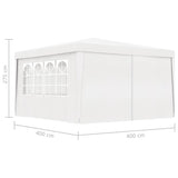 NNEVL Professional Party Tent with Side Walls 4x4 m White 90 g/m²