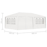 NNEVL Professional Party Tent with Side Walls 4x6 m White 90 g/m²