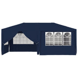 NNEVL Professional Party Tent with Side Walls 4x6 m Blue 90 g/m²