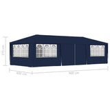 NNEVL Professional Party Tent with Side Walls 4x9 m Blue 90 g/m²