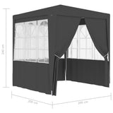 NNEVL Professional Party Tent with Side Walls 2x2 m Anthracite 90 g/m²