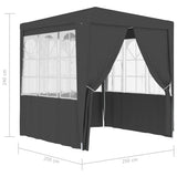 NNEVL Professional Party Tent with Side Walls 2.5x2.5 m Anthracite 90 g/m²