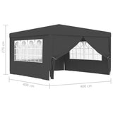 NNEVL Professional Party Tent with Side Walls 4x4 m Anthracite 90 g/m²