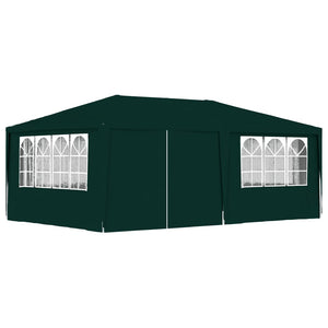 NNEVL Professional Party Tent with Side Walls 4x6 m Green 90 g/m²