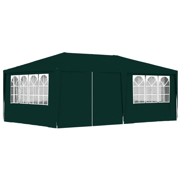 NNEVL Professional Party Tent with Side Walls 4x6 m Green 90 g/m²