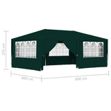 NNEVL Professional Party Tent with Side Walls 4x6 m Green 90 g/m²