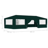 NNEVL Professional Party Tent with Side Walls 4x9 m Green 90 g/m²