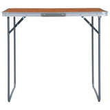 NNEVL Foldable Camping Table with Metal Frame 80x60 cm
