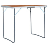 NNEVL Foldable Camping Table with Metal Frame 80x60 cm