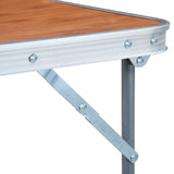 NNEVL Foldable Camping Table with Metal Frame 80x60 cm