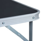 NNEVL Foldable Camping Table with Metal Frame 80x60 cm Grey