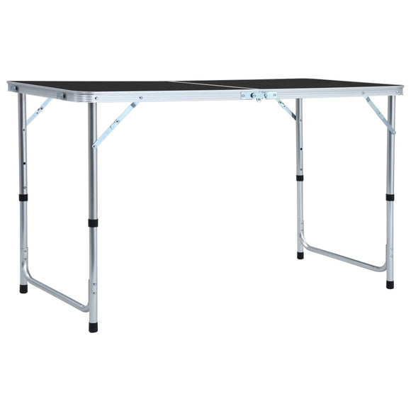 NNEVL Foldable Camping Table Grey Aluminium 120x60 cm