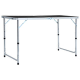 NNEVL Foldable Camping Table Grey Aluminium 120x60 cm