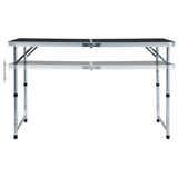 NNEVL Foldable Camping Table Grey Aluminium 120x60 cm