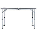 NNEVL Foldable Camping Table Grey Aluminium 120x60 cm