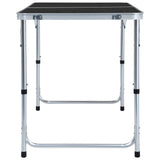 NNEVL Foldable Camping Table Grey Aluminium 120x60 cm