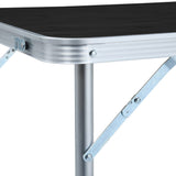 NNEVL Foldable Camping Table Grey Aluminium 120x60 cm