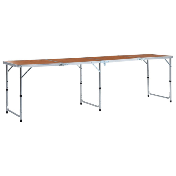 NNEVL Foldable Camping Table Aluminium 240x60 cm