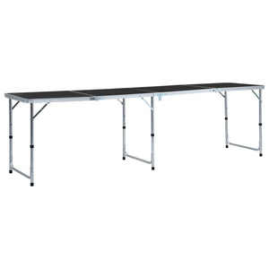 NNEVL Foldable Camping Table Grey Aluminium 240x60 cm