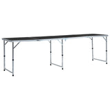 NNEVL Foldable Camping Table Grey Aluminium 240x60 cm