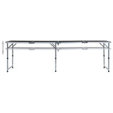 NNEVL Foldable Camping Table Grey Aluminium 240x60 cm