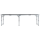 NNEVL Foldable Camping Table Grey Aluminium 240x60 cm