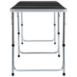 NNEVL Foldable Camping Table Grey Aluminium 240x60 cm