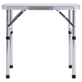 NNEVL Folding Camping Table White Aluminium 60x45 cm
