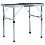 NNEVL Folding Camping Table Grey Aluminium 60x45 cm