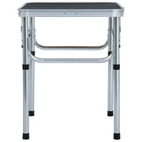 NNEVL Folding Camping Table Grey Aluminium 60x45 cm