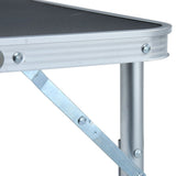 NNEVL Folding Camping Table Grey Aluminium 60x45 cm