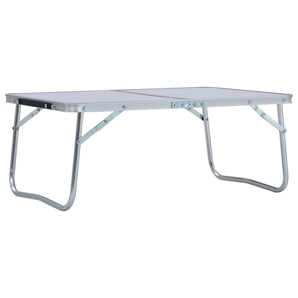 NNEVL Folding Camping Table White Aluminium 60x40 cm