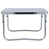 NNEVL Folding Camping Table White Aluminium 60x40 cm