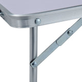 NNEVL Folding Camping Table White Aluminium 60x40 cm
