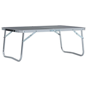 NNEVL Folding Camping Table Grey Aluminium 60x40 cm