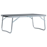 NNEVL Folding Camping Table Grey Aluminium 60x40 cm